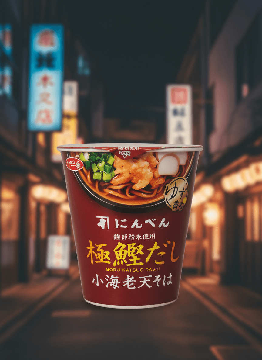 Soba de Gambas Tempura con Dashi de Bonito