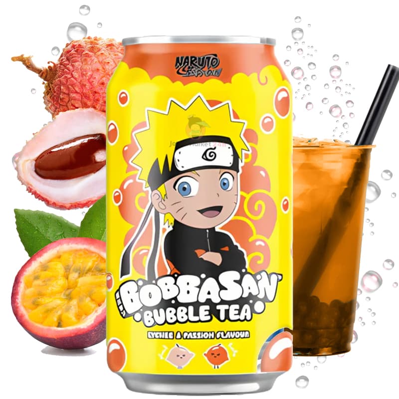 Refresco Bubble Tea fruta de la pasión y lychee Naruto 320ml